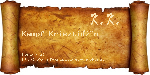 Kampf Krisztián névjegykártya